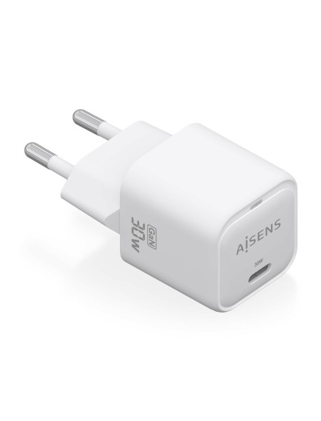÷ Aisens - cargador gan 30w, 1xusb-c pd3.0 qc4.0, blanco