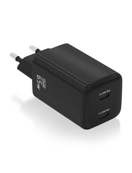÷ Aisens - cargador gan 65w, 2xusb-c pd3.0 qc4.0, negro