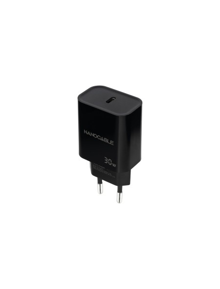 ÷ Nanocable cargador usb-c pd 30w negro