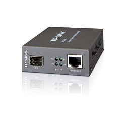 ÷ Convertidor fibra tp-link mc220l rj45 giga a ranura sfp giga minigbic montaje en chasis