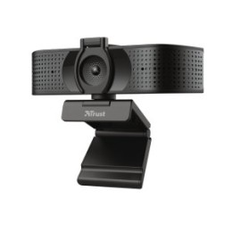 ÷ Webcam trust teza 4k uhd 30fps usb2.0  2m  fov 74? mic. dual autofocus tapa priv. negro 24280