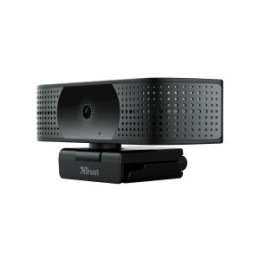 ÷ Webcam trust teza 4k uhd 30fps usb2.0  2m  fov 74? mic. dual autofocus tapa priv. negro 24280