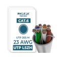 Bobina 305 metros Cat.6 UTP / LSZH Solido / AWG23 / Gris / PHR 6301