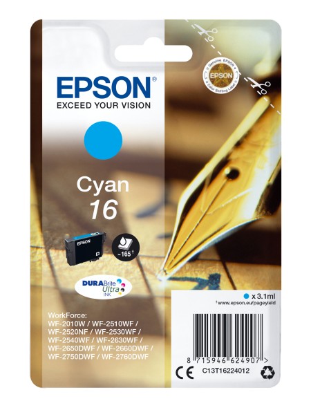÷ Tinta original epson t1622 cian c13t16224022 3.1ml - con alarma