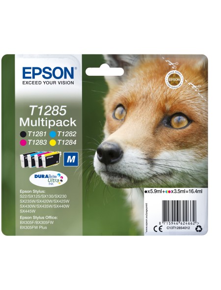 ÷ Tinta original epson t1285 multipack 4 colores c13t12854012