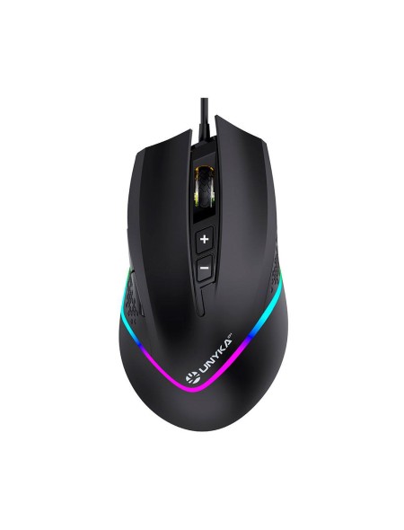 Raton Gaming Unykach Nova M244 / USB / 6400 Dpi / RGB / Negro / UK505451