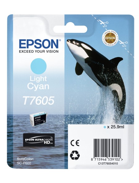 ÷ Tinta original epson t7605 cian claro c13t76054010 25.9ml