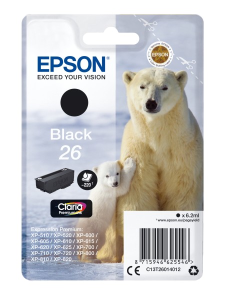 ÷ Tinta original epson t2601 negro c13t26014012 6.2ml