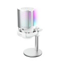 ÷ Microfono trust gxt 238w auron gaming usb iluminacion led patron cardioide tripode blanco