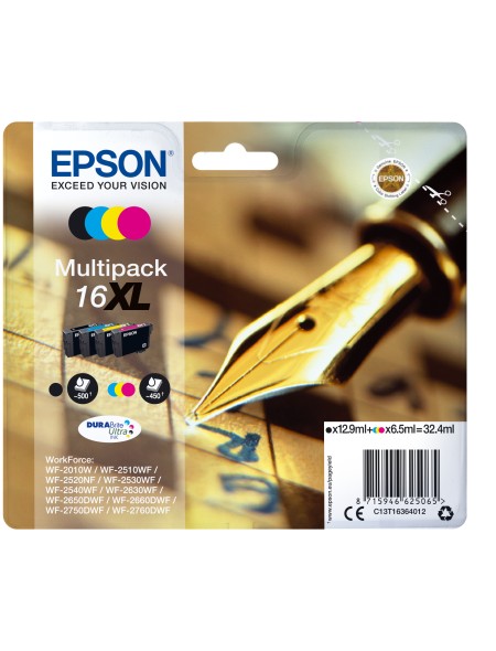 ÷ Tinta original epson t1636 xl multipack 4 colores c13t16364012