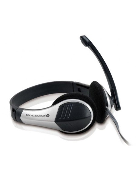 Auriculares con Microfono Conceptronic Polona 02b / estereo / Jack 3.5mm / VoIp / negro / Caja Rota