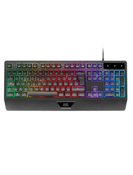 Teclado Gaming MK124 Mars Gaming / Teclas H-MECH / FRGB Rainbow / Ergonomico / Anti-Ghosting / PS4-PS5-XBOX / Negro
