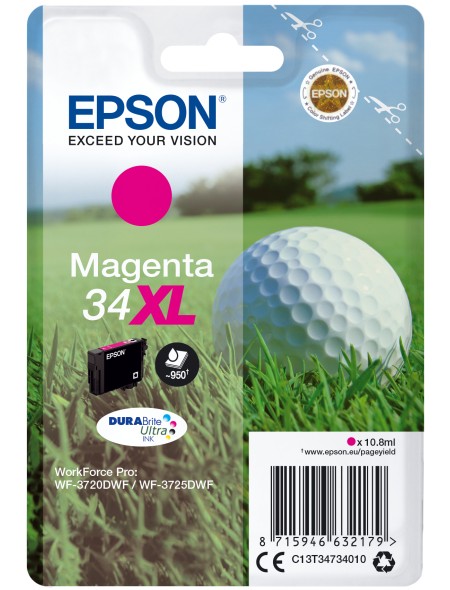 ÷ Tinta original epson t3473 xl magenta c13t34734010 16.3m