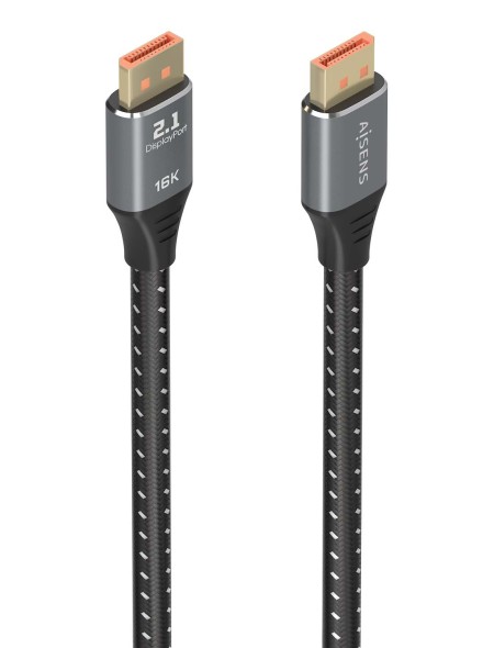 ÷ Aisens - cable displayport v2.1 16k@60hz 80gbps, dp/m-dp/m, negro, 1.0m