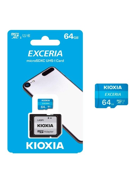 Micro sd hc Kioxia Exceria Uhs-I 64Gb 100mb/s / Clase 10 / Con adaptador / LMEX1L064GG2