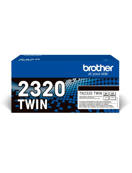 ÷ Pack 2 unidades tóner original brother tn-2320twin negro 2.600 páginas