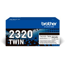 ÷ Pack 2 unidades tóner original brother tn-2320twin negro 2.600 páginas