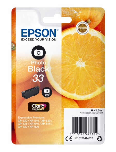 ÷ Tinta original epson t3341 negro c13t33414022 4.5ml - con alarma