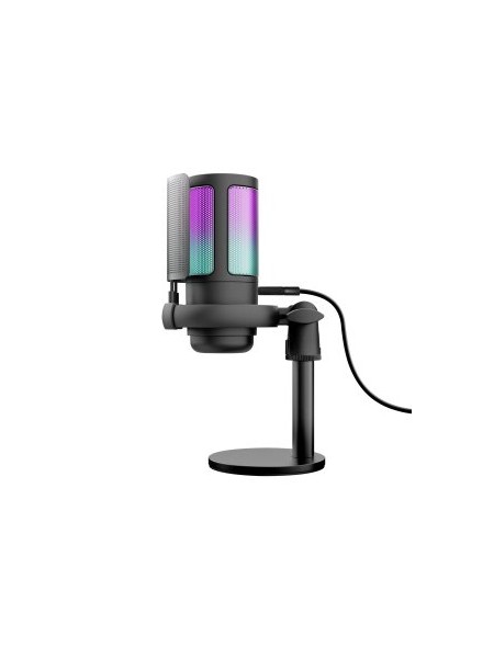 ÷ Microfono trust gxt 238 auron gaming usb iluminacion led patron cardioide tripode negro