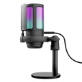 ÷ Microfono trust gxt 238 auron gaming usb iluminacion led patron cardioide tripode negro