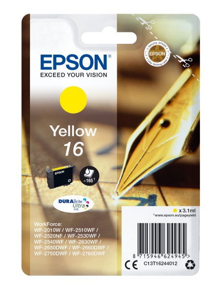 ÷ Tinta original epson t1624 amarillo c13t16244022 3.1ml - con alarma
