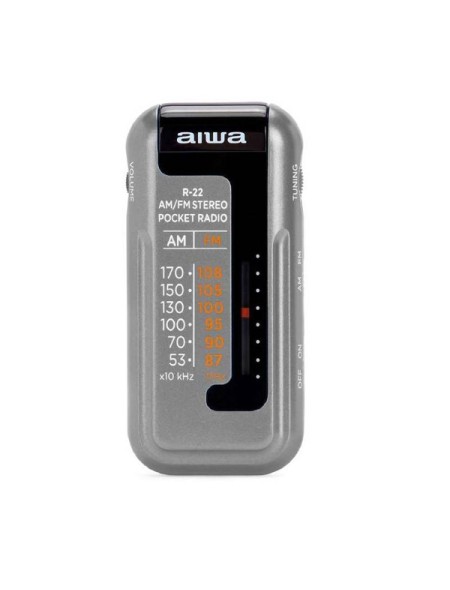 ÷ Radio analogica mini aiwa r-22sl am/fm hyperbass color silver