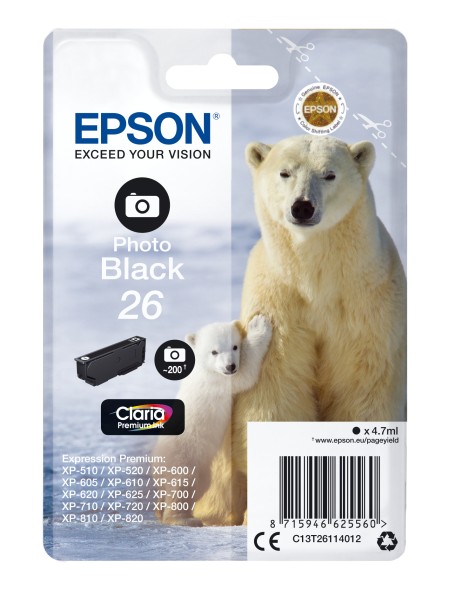 ÷ Tinta original epson t2611 negro foto c13t26114012 4.7ml
