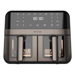 ÷ Freidora por aire aiwa futago afr-9000 9l 2400w 8 programas doble cesta y ventana acero
