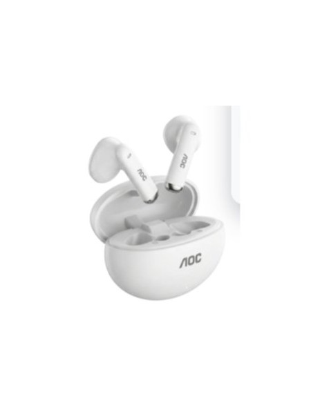 ÷ Auricular intrauditivo bluetooth aoc act1501wt tws ipx4 mic blanco reproduccion 20h carga usb-c tact