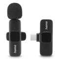 ÷ Microfono hama smart wireless gadget usb-c cancelacion ruido ia patron omnidireccional pinza negro