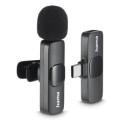 ÷ Microfono hama smart wireless gadget usb-c cancelacion ruido ia patron omnidireccional pinza negro
