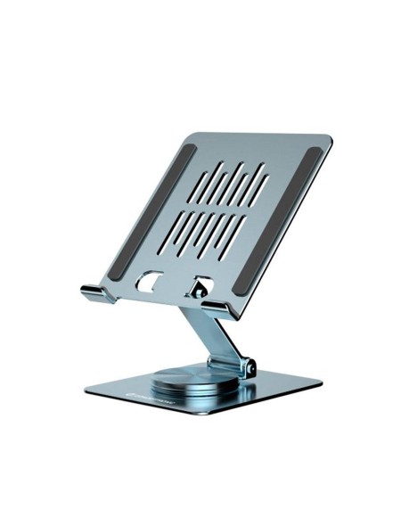 Soporte universal aluminio para Tablet Conceptronic / Giratorio - Plegable / Base Rotacion 360º / Altura Ajustable / Gris / THANA09G