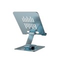 Soporte universal aluminio para Tablet Conceptronic / Giratorio - Plegable / Base Rotacion 360º / Altura Ajustable / Gris / THANA09G