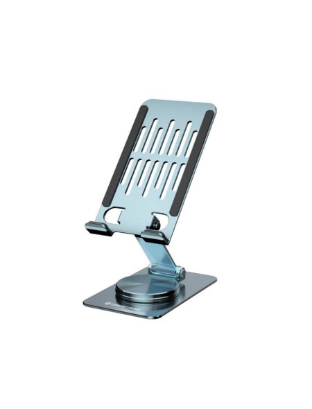 Soporte universal aluminio para Smartphone Conceptronic / Giratorio - Plegable  / Rotacion 360º / Altura Ajustable / Gris / THANA08G