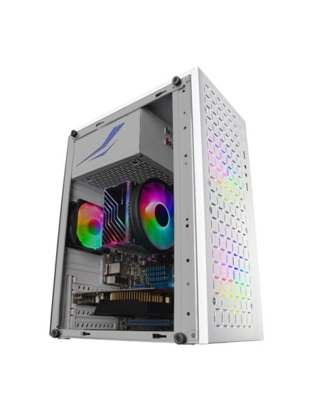 ÷ Caja microatx gaming mars gaming mc-core white frontal metal-mesh con 2 ventiladores frgb 120mm vent