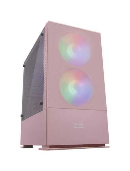 ÷ Caja microatx gaming mars gaming mcz pink frontal mesh con 2xventilador rgb ventana lateral total us
