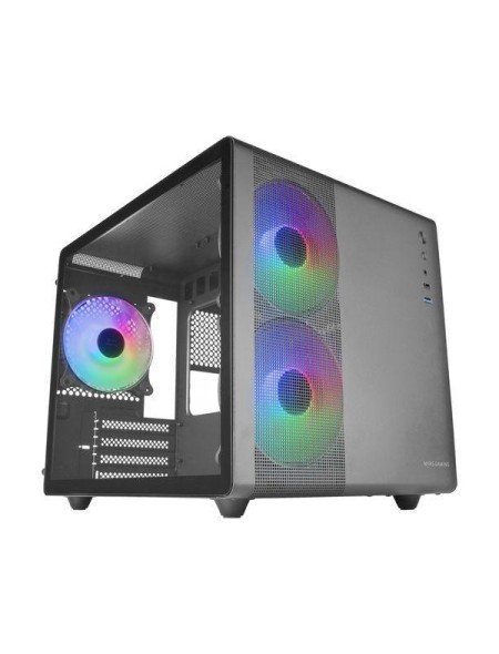 ÷ Caja microatx cube gaming mars gaming mc400 black frontal mesh dise?o cube 3xventiladores 120mm rgb 