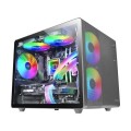 ÷ Caja microatx cube gaming mars gaming mc400 black frontal mesh dise?o cube 3xventiladores 120mm rgb 