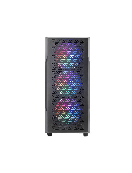 ÷ Caja atx semitorre gaming mars gaming mcgeo frontal negro de malla geometrica 4x120mm frgb rainbow 