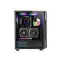 ÷ Caja atx semitorre gaming mars gaming mcgeo frontal negro de malla geometrica 4x120mm frgb rainbow 