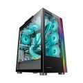 ÷ Caja e-atx torre gaming mars gaming mc-ultra black doble linea argb frontal y lateral de cristal tem