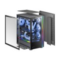 ÷ Caja e-atx torre gaming mars gaming mc-ultra black doble linea argb frontal y lateral de cristal tem