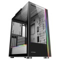 ÷ Caja e-atx torre gaming mars gaming mc-ultra black doble linea argb frontal y lateral de cristal tem