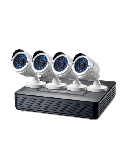 Kit videovigilancia Level One DSK-4001 / 1080p FullHd / 4 Canales / 4 Camaras Int-Ext + Cargador / Grabadora NVR