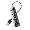 Hub 7 puertos USB 2.0 / NGS Ihub7 Tiny / Alimentado / Incluye Adaptador de Corriente / Negro