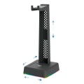 Soporte para auriculares Gaming TG7245 / Luz RGB / Cable 1.9m / Negro / MTK