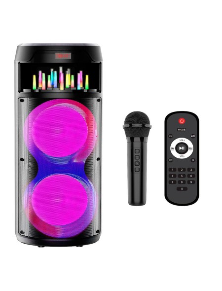 Altavoz Bluetooth 5.0 TF4190 / 60w / 7200mah / Luces Led / TWS / Fm / MicroSD - USB MP3 / Mando + Micro Inalambrico / Negro / MTK