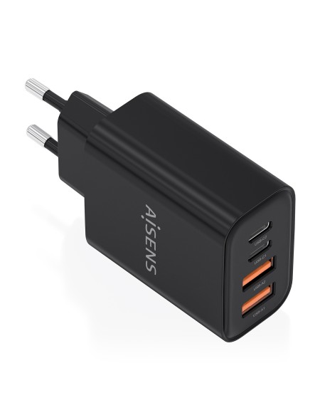 ÷ Aisens - cargador gan 32w, 2xusb-c pd3.0, 2xusb-a, negro