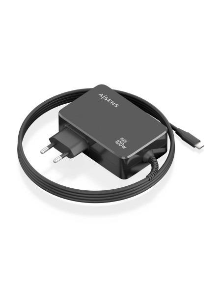 ÷ Aisens - cargador gan 100w pd3.0 1xusb-c 1.8m, negro