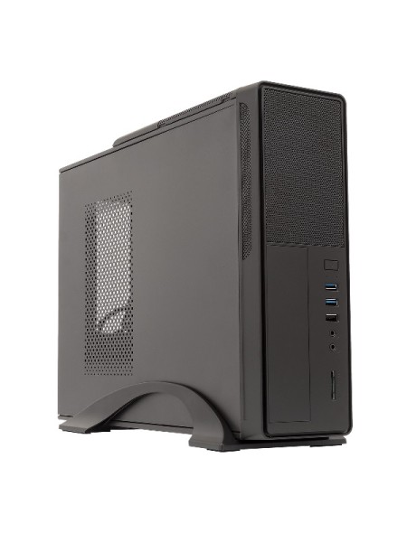 ÷ Caja microatx slim unyka matx 2010 color negro dise?o compacto formato horizontal y vertical con fue